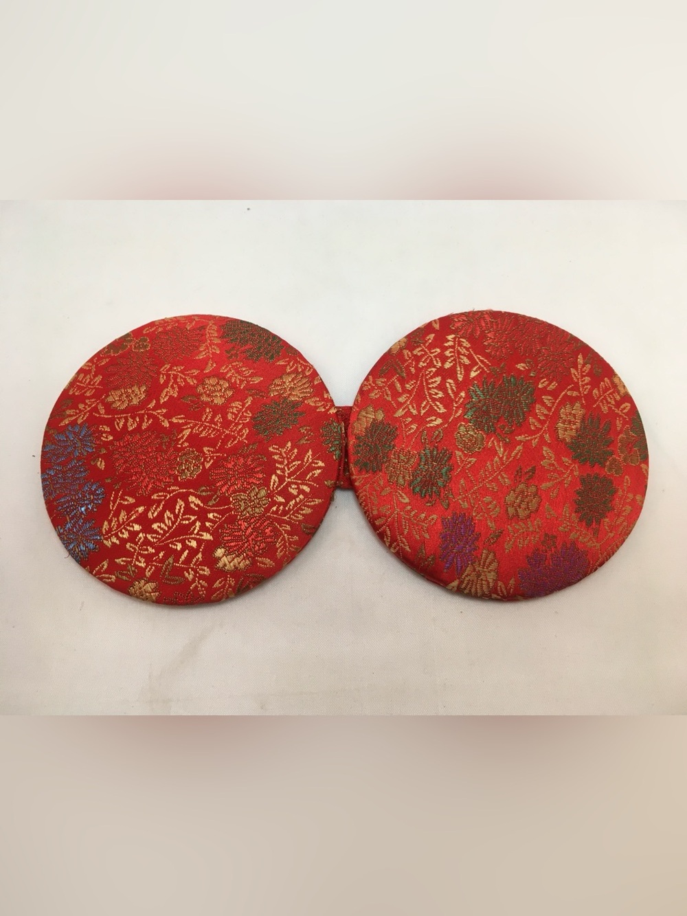 Asian Fabric Compact Mirror - Picture 3 of 3